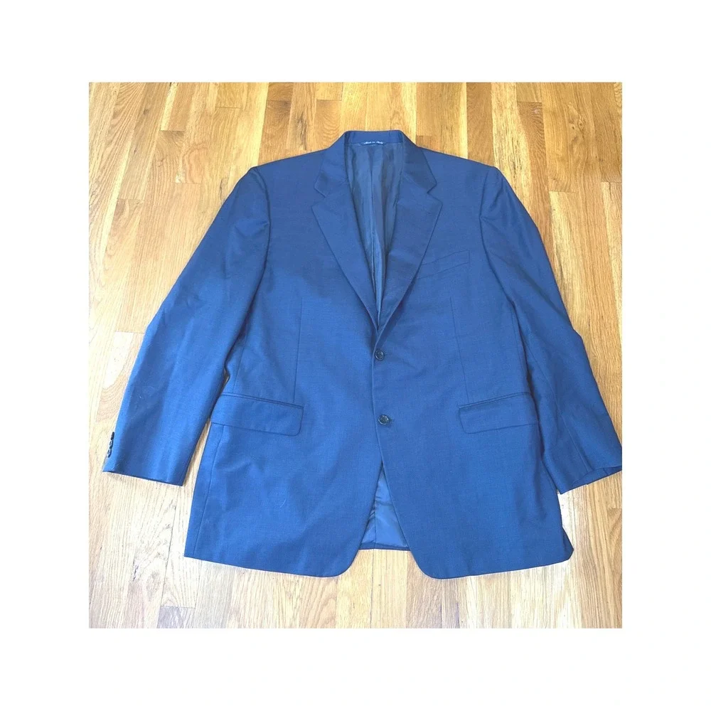 Canali Proposta Blazer 56R Blue Wool Sport Coat Italy Luxury